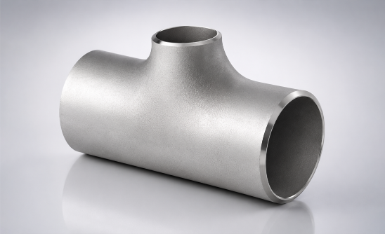 High-performance stainless steel reducing pipe tee manufactured in India by Jaiman Metalloys LLP, engineered for smooth mainline-to-branch transitions under high-pressure environments.